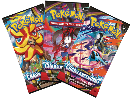 Booster Pokémon Méga-Évolution Chaos Ascendants ME04 FR officiel disponible au Maroc sur Collectorshop.ma