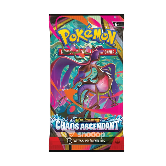 Booster Pokémon Méga-Évolution Chaos Ascendants ME04 FR officiel disponible au Maroc sur Collectorshop.ma