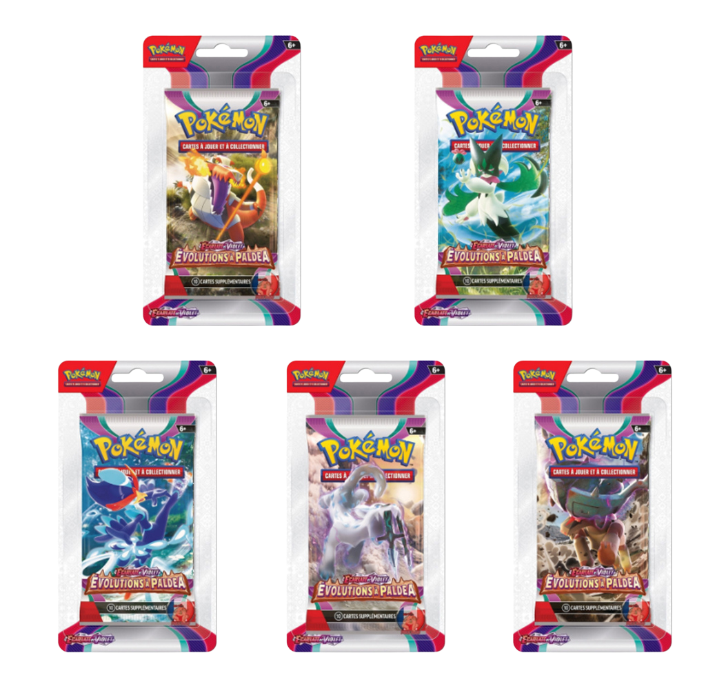 Artset de 5 Booster Blister Evolutions à Paldea - EV02 - Français - COLLECTORSHOP.MA