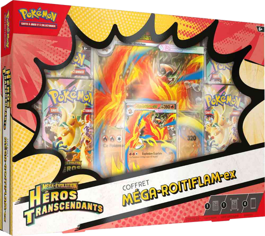 Coffret Pokémon Méga Roitiflam ex disponible au Maroc