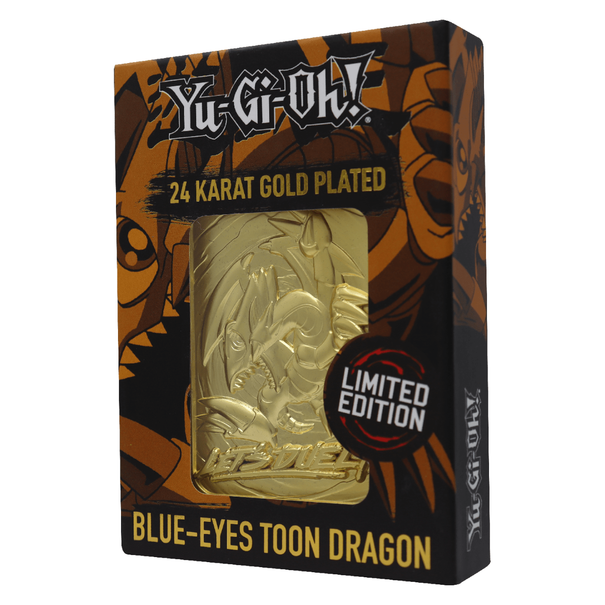 Yu-Gi-Oh! Blue Eyes Toon Dragon Gold Limited Edition – Carte métal plaquée or 24K

