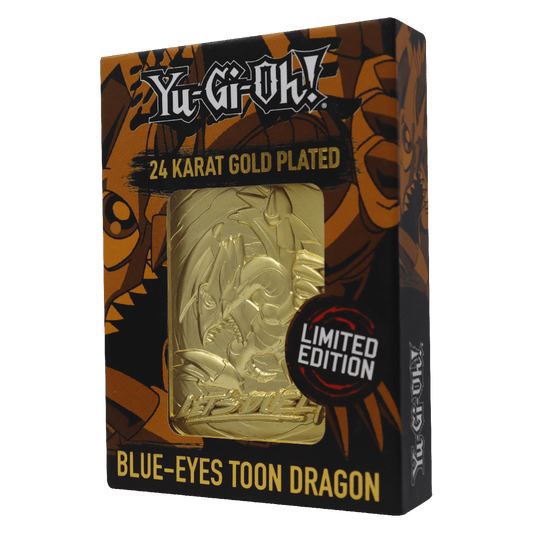 Yu-Gi-Oh! Blue Eyes Toon Dragon Gold Limited Edition – Carte métal plaquée or 24K

