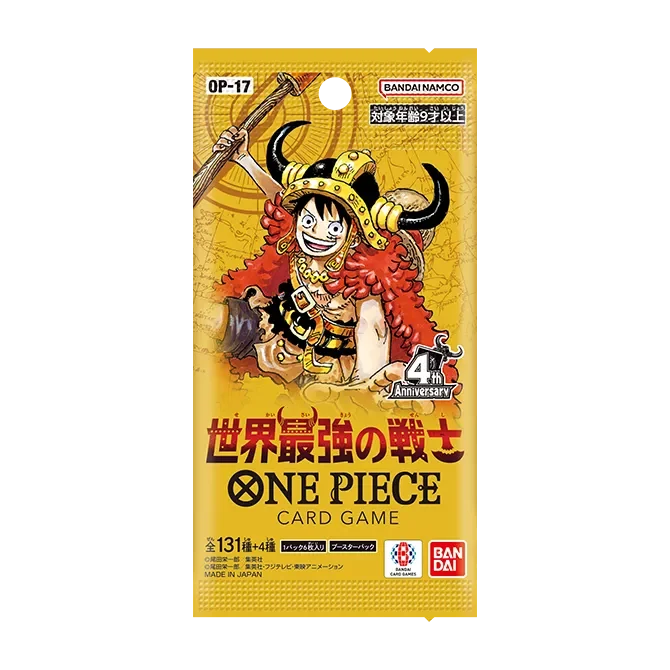 One Piece OP-17 The World’s Strongest Warriors Booster Pack japonais 6 cartes